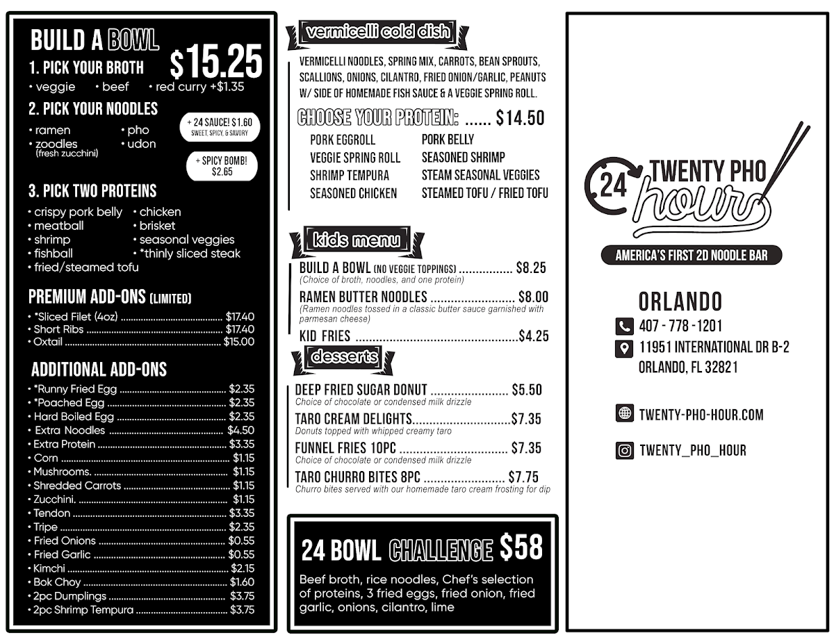 Twenty Pho Hour Menu - Image 2