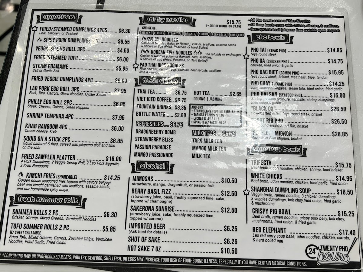 Twenty Pho Hour Menu - Image 3