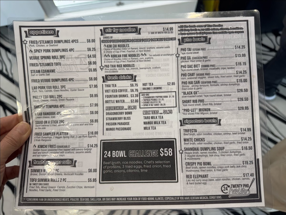 Twenty Pho Hour Menu - Image 4